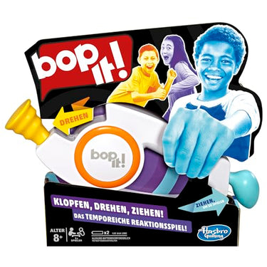 Hasbro Gaming Bop It Elektronisches Spiel, Familienspiele für Partys und Spieleabende, Einzel- oder Multiplayer-Modus, Spaß mit Freunden und Familie, Sommer Partyspiel für Kinder ab 8 Jahren im Sale
